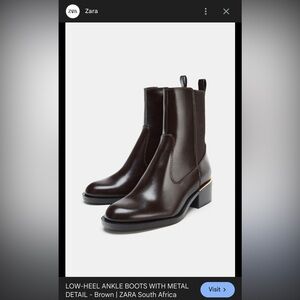 ZARA LOW-HEEL ANKLE BOOTS WITH METAL DETAIL